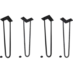 Randy & Travis Machinery Furniture Set Of 4 Industrial 12mm Steel Retro Hairpin Table Legs - 45cm Leg