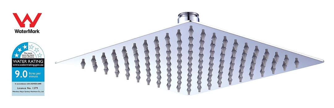 Della Francesca 300mm Shower Head Square 304SS Polished Chrome Finish