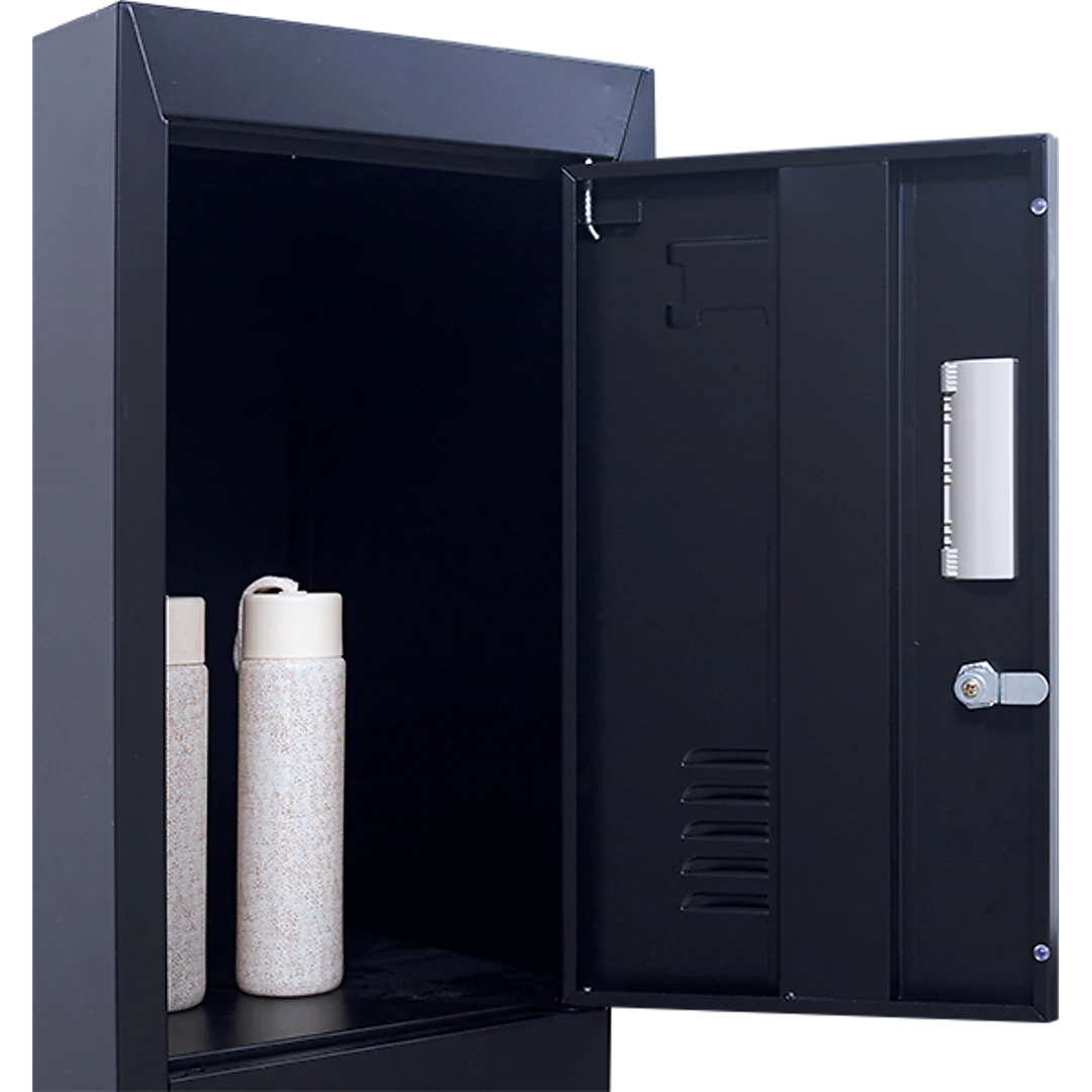 Salvatore Angelotti Furniture Black 4-Door Locker For Office Gym Shed School Home Storage - Standard Lock With 2 Keys