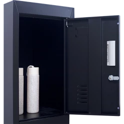 Salvatore Angelotti Black 4-Door Locker For Office Gym Shed School Home Storage - Padlock-operated