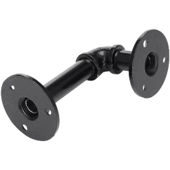 Randy & Travis Machinery Industrial Black Iron Pipe Bracket Wall Mounted Floating Shelf - Set Of 2 Furniture