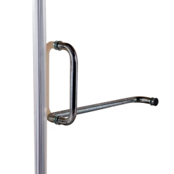 Della Francesca DIY & Renovation 100 X 200cm Wall To Wall Frameless Shower Screen In Nickel Hardware With Round Handle