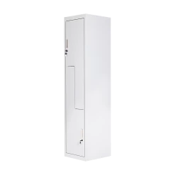 Salvatore Angelotti Grey Two-Door L-shaped Office Gym Shed Storage Locker - Standard Lock With 2 Keys