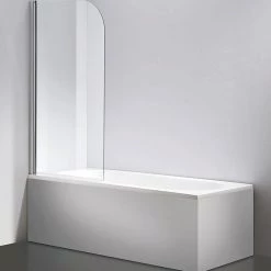 180° CHROME Pivot Door 6mm Safety Glass Bath Shower Screen By Della Francesca - 80 X 140cm DIY & Renovation