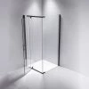 Della Francesca 1200 X 700 X 1900mm Framed Safety Glass Pivot Door Shower Screen In Black