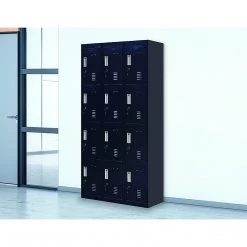 Salvatore Angelotti Furniture Black 12-Door Locker For Office Gym Shed School Home Storage - Standard Lock With 2 Keys