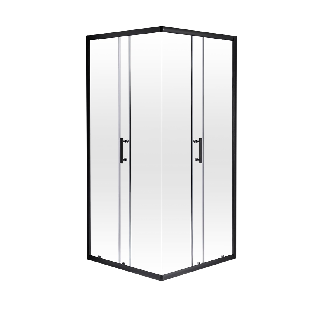 Della Francesca 800 X 900mm Sliding Door Nano Safety Glass Shower Screen In Black DIY & Renovation