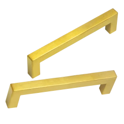 Randy & Travis Machinery 15x Brushed Brass Drawer Pulls Kitchen Cabinet Handles - Gold Finish 128mm