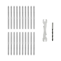 Randy & Travis Machinery DIY & Renovation Stainless Steel DIY Rope Balustrade Kit 3.2mm Swage 2 X Lag Screw Term - 10 Pack