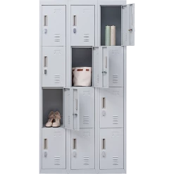 Salvatore Angelotti Grey 12-Door Locker For Office Gym Shed School Home Storage - Padlock-operated