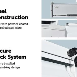 Salvatore Angelotti Furniture 3-Drawer Shelf Office Gym Filing Storage Locker Cabinet - Grey