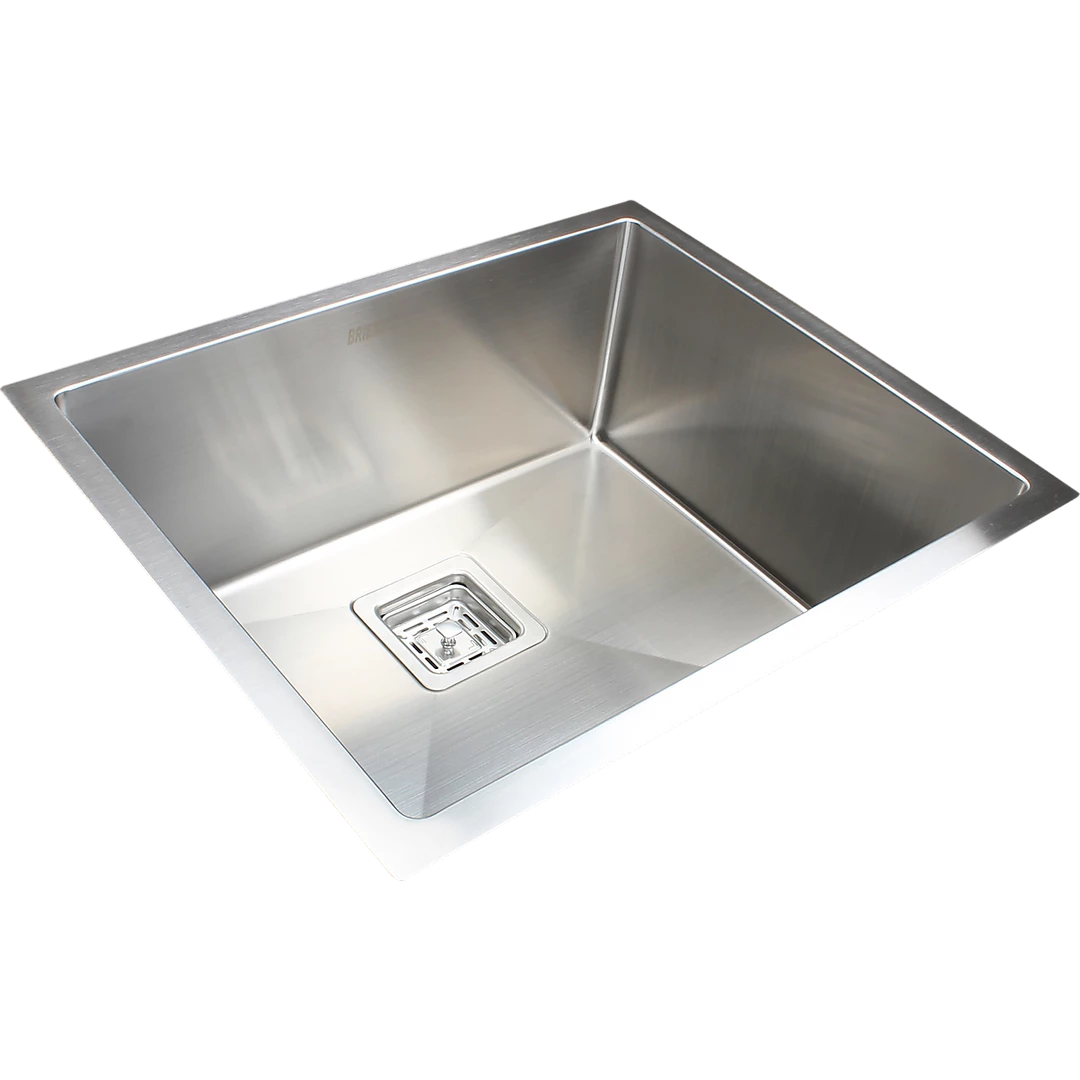 Brienz 550x455mm Handmade 1.5mm Stainless Steel Sink With Square Waste