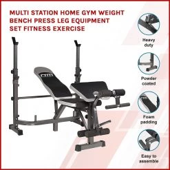 Randy & Travis Machinery Sports & Fitness Multi Station Home Gym Weight Bench Press Leg Equipment Set Fitness Exercise
