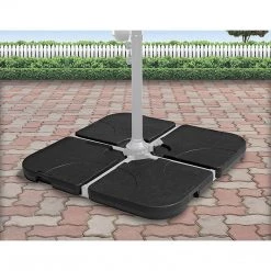 Randy & Travis Machinery Outdoor Patio 4-Piece Cantilever Offset 3M Umbrella Base Stand Weight Water Sand