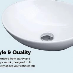 Della Francesca DIY & Renovation Bathroom Ceramic Above Counter-top Basin For Vanity