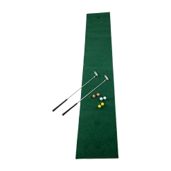 FactoryFast.com.au Golf Beer Pong Game Toy Set Green Golf Putting Matt With 2 Putters, 6 Balls