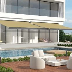 Bariloche 5.0m X 3.0m Retractable Folding Arm Awning Heavy Duty Full Cassette Motorised DIY & Renovation