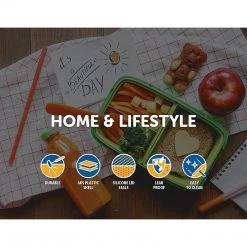 Randy & Travis Machinery Home & Lifestyle Bento Lunch Box Kids Leakproof Food Container School Picnic - Green