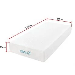 Palermo Furniture Single 25cm Gel Memory Foam Mattress Dual-Layered - CertiPUR-US