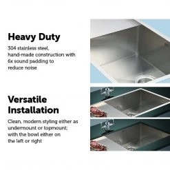 Brienz 960x450mm Stainless Steel Single Bowl Sink With Round Waste DIY & Renovation