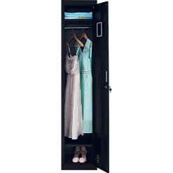 Salvatore Angelotti Furniture Black One-Door Office Gym Shed Clothing Locker Cabinet - Standard Lock With 2 Keys
