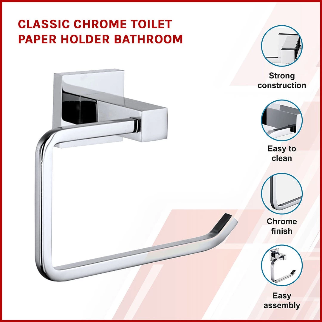 Della Francesca Classic Chrome Toilet Paper Holder Bathroom DIY & Renovation