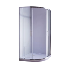 Della Francesca DIY & Renovation 100 X 100cm Rounded Sliding 6mm Curved Shower Screen With Base In Chrome