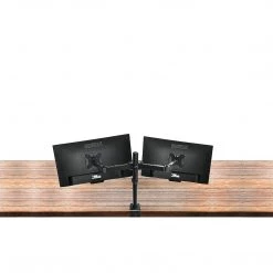 Randy & Travis Machinery Furniture Dual LCD Monitor Desk Mount Stand Adjustable Fits 2 Screens Up To 27