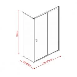 Della Francesca Front: (114~122) X 195cm Adjustable Semi Frameless Shower Screen In Chrome Side: (77~80) X 195cm DIY & Renovation