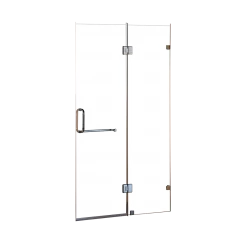 Della Francesca DIY & Renovation 100 X 200cm Wall To Wall Frameless Shower Screen In Nickel Hardware With Round Handle