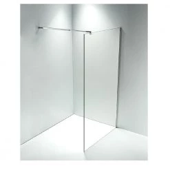 Della Francesca DIY & Renovation 100 X 210cm Frameless 10mm Safety Glass Shower Screen In Square CHROME
