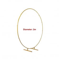 Randy & Travis Machinery 2M Wedding Hoop Round Circle Arch Backdrop Flower Display Stand Frame Background Gold