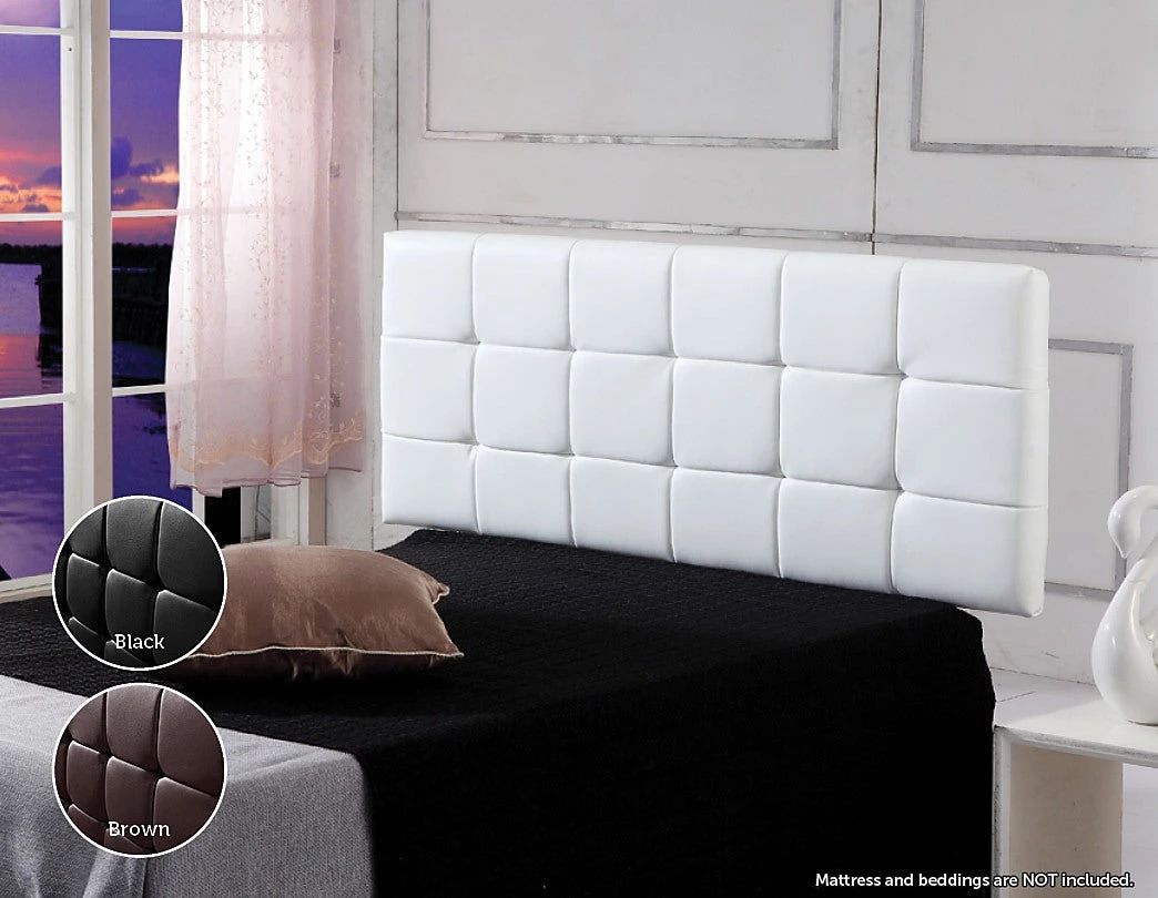 Palermo Furniture Queen PU Leather Bed Deluxe Headboard Bedhead - White