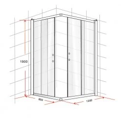 Della Francesca 800 X 1200mm Sliding Door Nano Safety Glass Shower Screen In CHROME DIY & Renovation