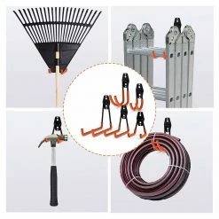 Randy & Travis Machinery 12-Pack Wall Mount Garage Hooks Tool Storage Workshop Organiser Heavy Duty Steel