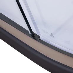 Della Francesca DIY & Renovation 100 X 100cm Rounded Sliding 6mm Curved Shower Screen With Base In Black With White Base