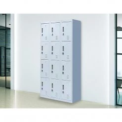 Salvatore Angelotti Grey 12-Door Locker For Office Gym Shed School Home Storage - Padlock-operated