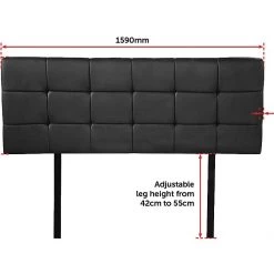 Palermo Queen PU Leather Bed Deluxe Headboard Bedhead - Black