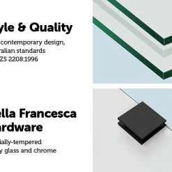 DIY & Renovation 70 X 145cm Frameless Glass Bath Screen By Della Francesca BLACK