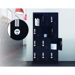 Salvatore Angelotti Black 12-Door Locker For Office Gym Shed School Home Storage - 4-Digit Combination Lock