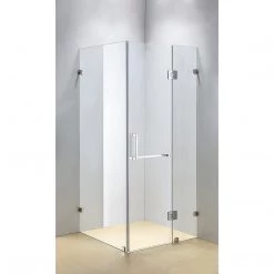 110 X 90cm Frameless 10mm Glass Shower Screen By Della Francesca CHROME Hinges/Brackets And SQUARE Handle DIY & Renovation
