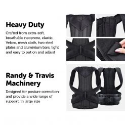 Randy & Travis Machinery Lower Back Brace Unisex Posture Corrector Lumbar Support - Large Sports & Fitness