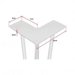 Della Francesca Set Of 4 White Industrial Retro 3-Rod Table Legs 12mm Steel Bench Desk - 71cm