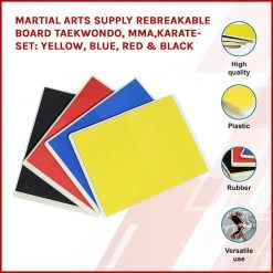 Randy & Travis Machinery Sports & Fitness Martial Arts Supply Rebreakable Board Taekwondo, MMA, Karate-Set: Yellow, Blue, Red & Black