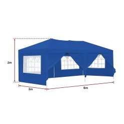 Bariloche Outdoor & Leisure 3x6m Gazebo Outdoor Marquee Tent Canopy Blue