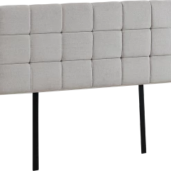Palermo Furniture Beige Linen Fabric Double Deluxe Tufted Headboard Bedhead