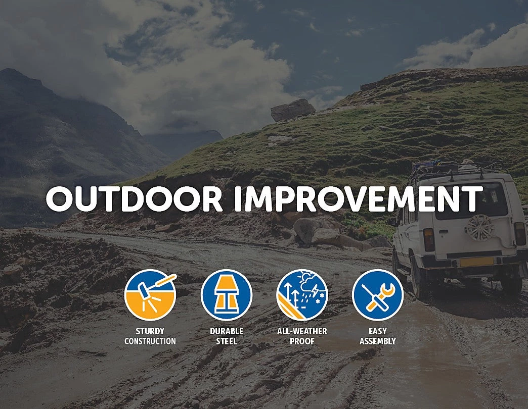 Bariloche Outdoor & Leisure Universal Roof Rack Basket - Car Luggage Carrier Steel Cage Vehicle Cargo