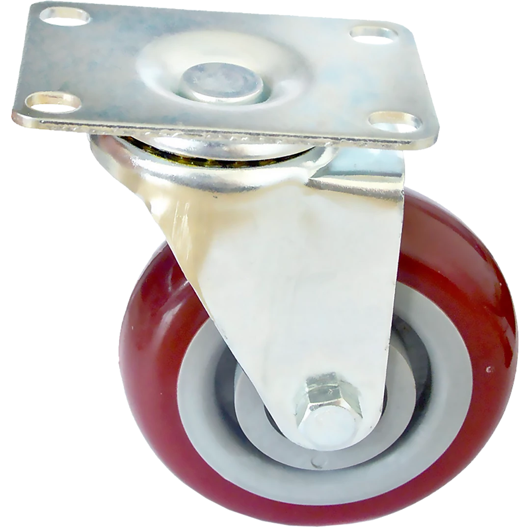 Randy & Travis Machinery 4 X 4" Heavy Duty PU Swivel Castor Wheels With Brake