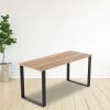 Della Francesca Furniture Rectangular-Shaped Table Bench Desk Legs Retro Industrial Design Fully Welded - Black