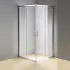 Della Francesca 900 X 900mm Sliding Door Nano Safety Glass Shower Screen In CHROME
